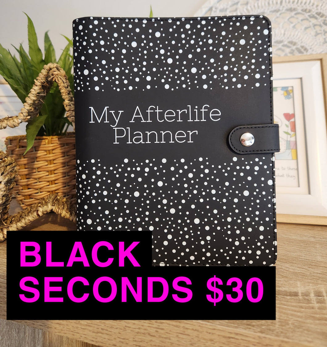 Black A5 Afterlife Planner SECONDS. Imperfect