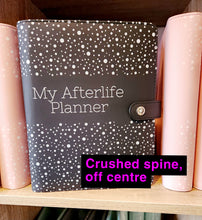 Load image into Gallery viewer, Black A5 Afterlife Planner SECONDS. Imperfect